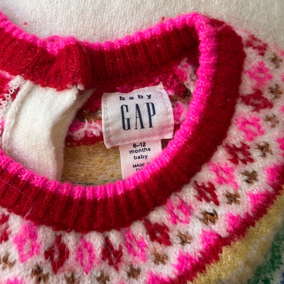 Baby Gap Fair Isle Colorful Rainbow Sweater Holidays size 6-12 months - Picture 4 of 5